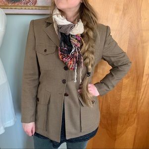 Ralph Lauren Brown Tan houndstooth Blazer Jacket